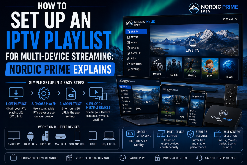 How to Set Up an IPTV Playlist for Multi-Device Streaming: Nordic Prime Explains